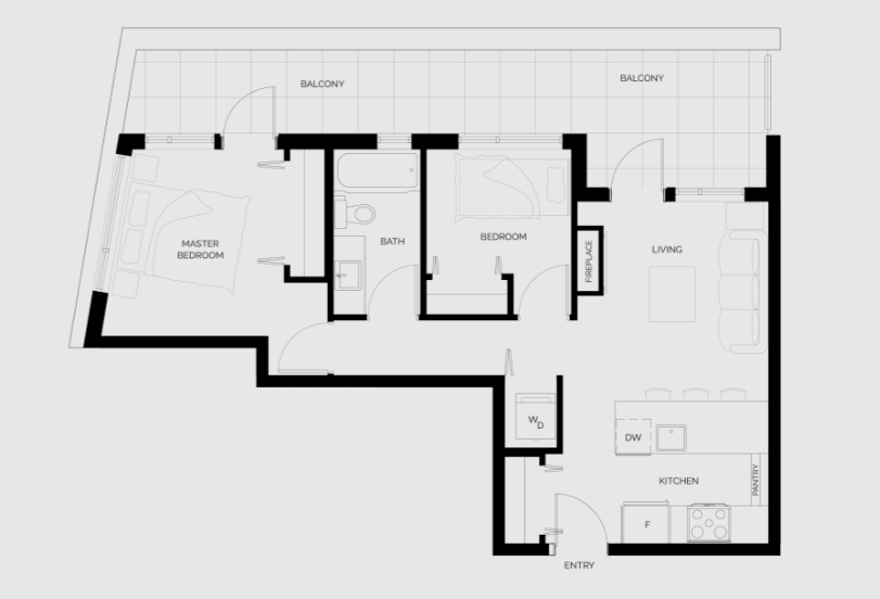 Floor plan layout diagram for 2A